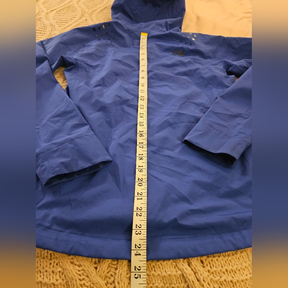 The North Face Women Vent Flash Dry Blue Hooded Rain Jacket with‎ White Zipper - Picture 5 of 5